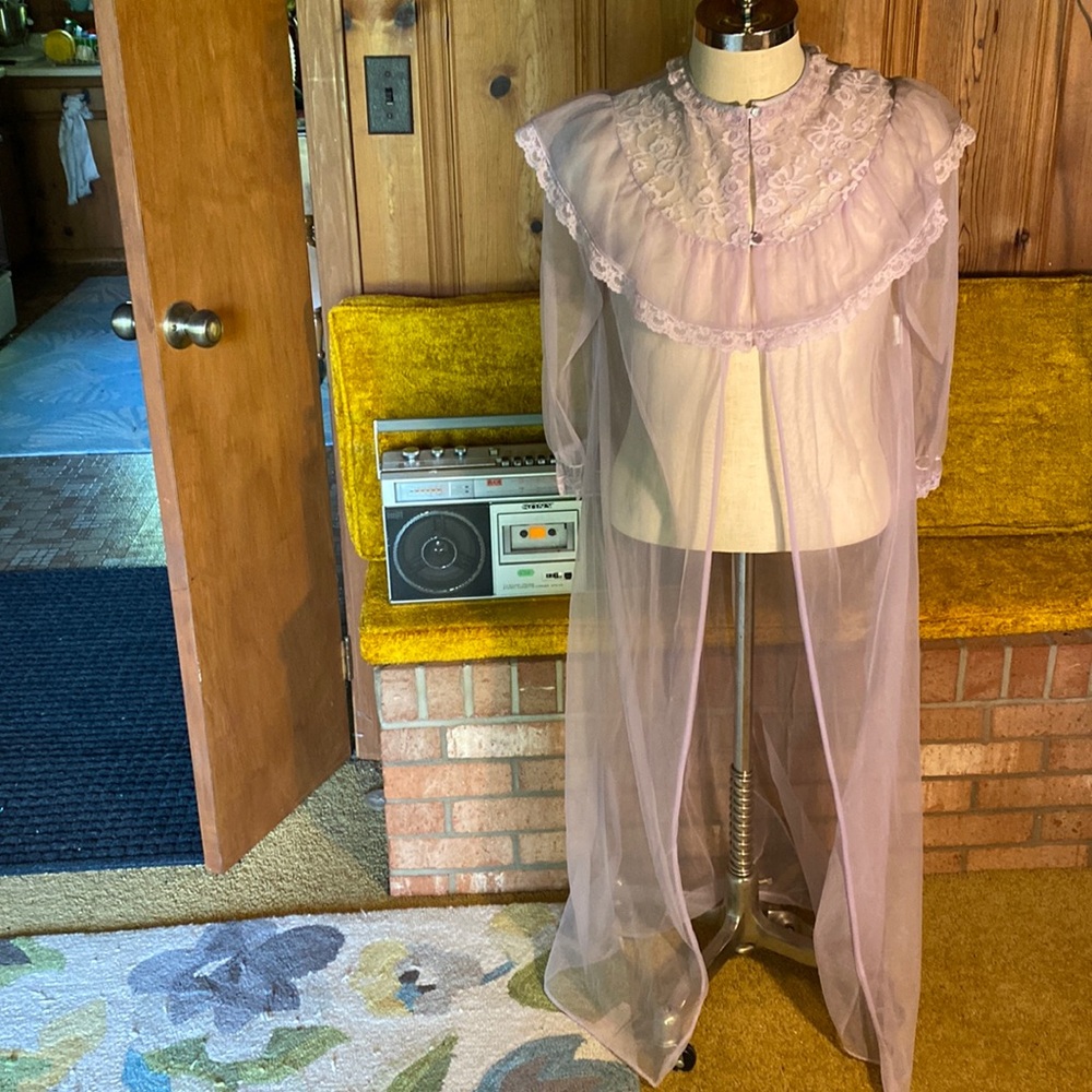 Vintage lavender sheer lingerie